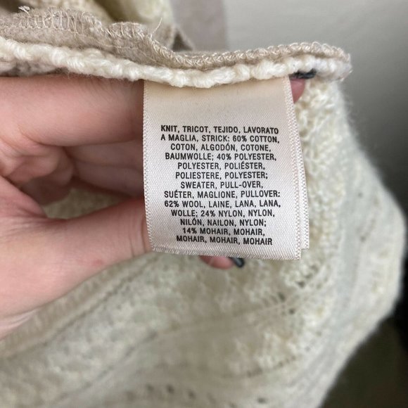 Anthro Knitted and Knotted cream and tan sweater cardigan- XS - Picture 4 of 5